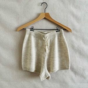 Linen Blend Knit Shorts